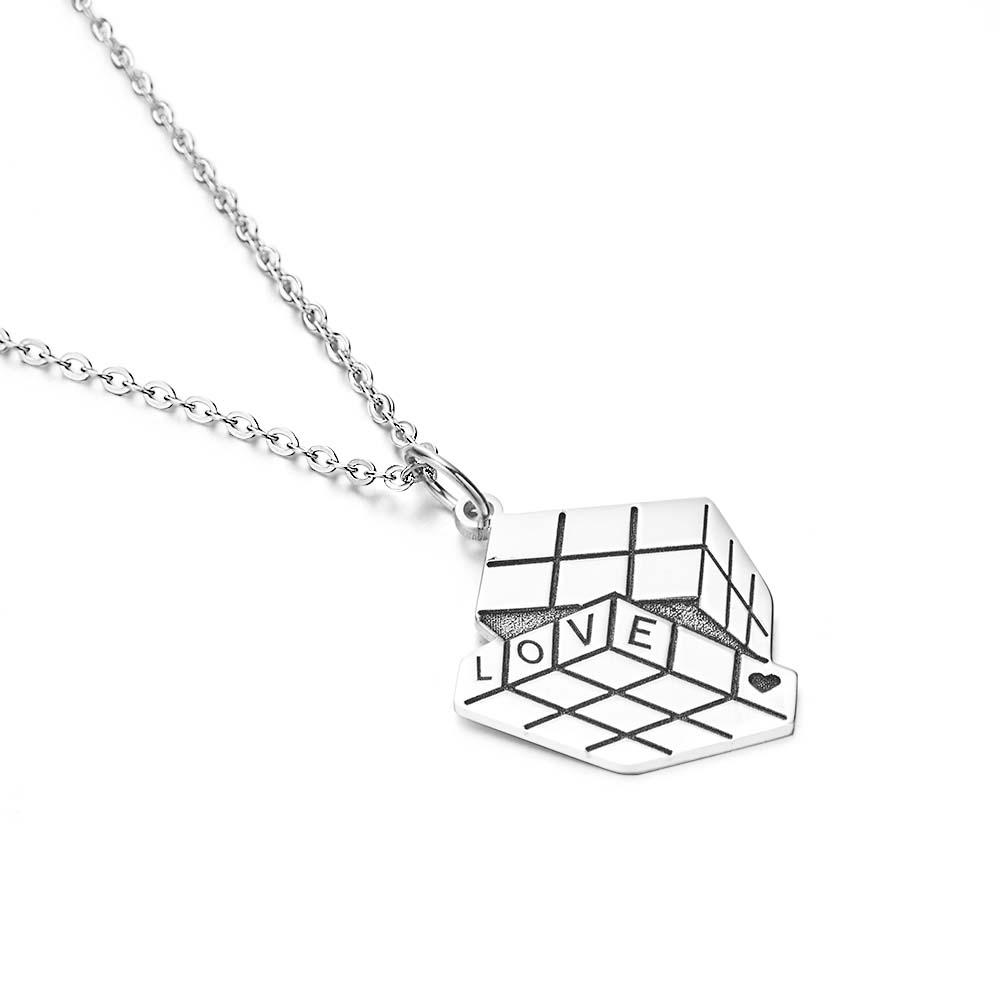 Personalized Pendant Necklace Customizable Love Cube Pendant Necklace Fine Jewelry Gifts - soufeelmy