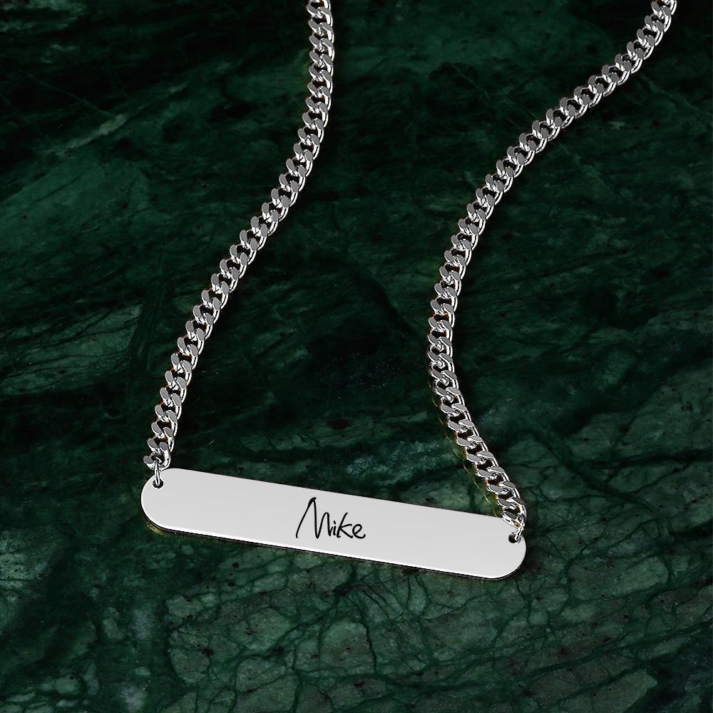 Custom Men?ˉs  Necklace Thick Chain Photo Dog Tag Necklace for Friend - Silver - soufeelus