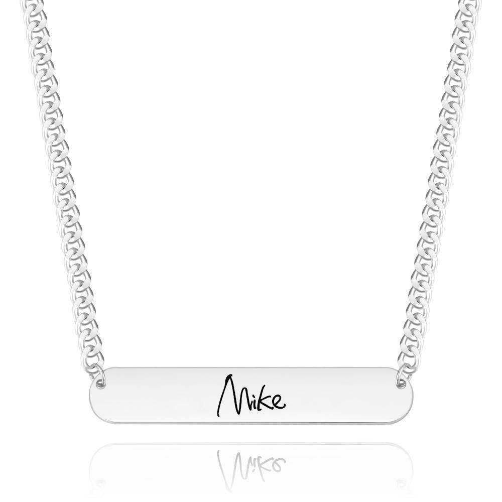 Custom Men?ˉs Necklace Thick Chain Photo Dog Tag Necklace for Friend - Silver - soufeelus