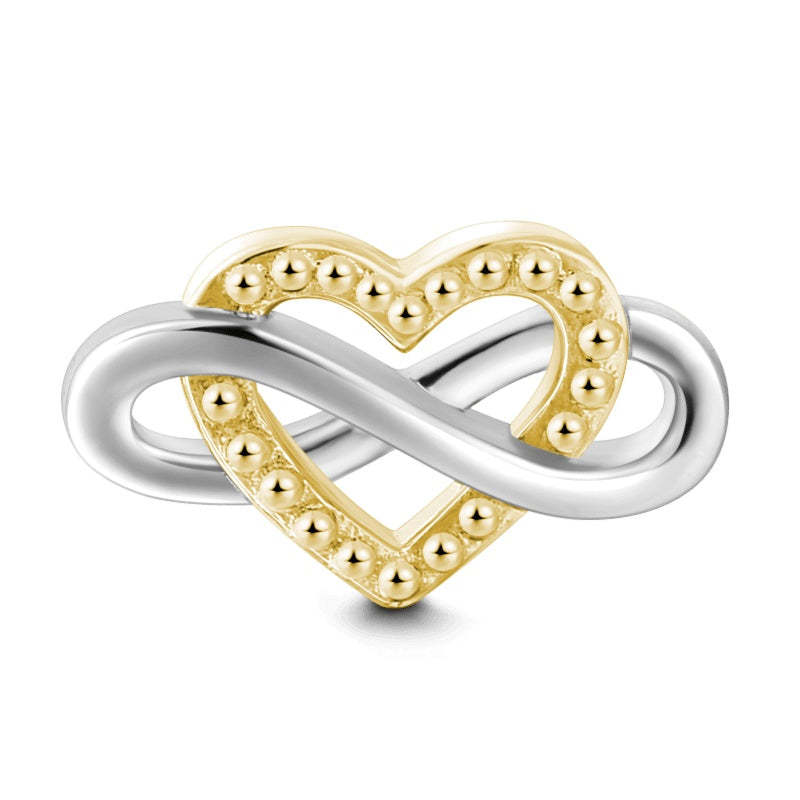 Yellow Gold Round Infinity Twist Heart  Locket Charm For Locket Necklace - soufeelmy
