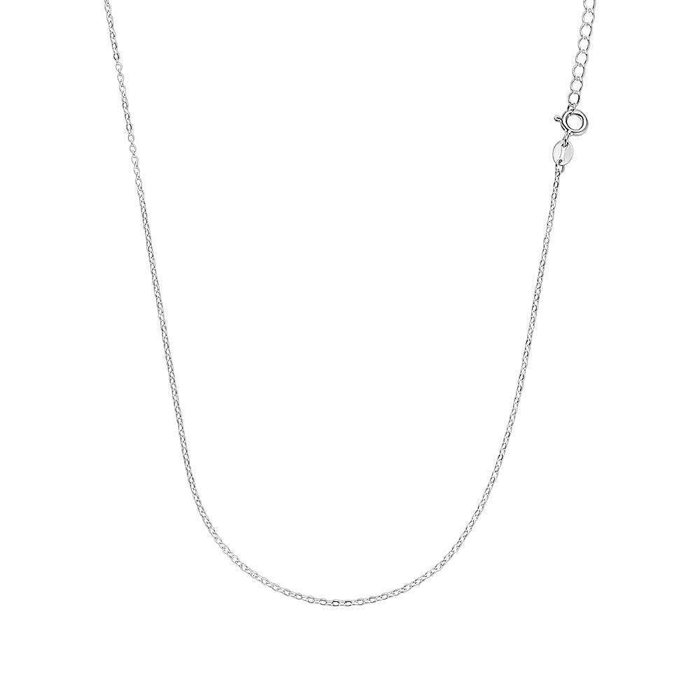 17.7in Rolo Chain Basic Necklace Silver - Length Adjustable - soufeelus