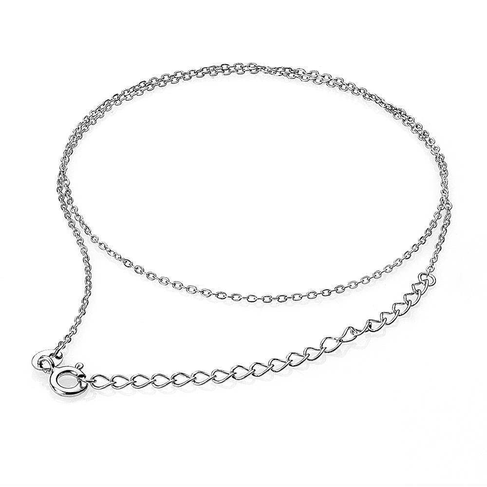17.7in Rolo Chain Basic Necklace Silver - Length Adjustable - soufeelus