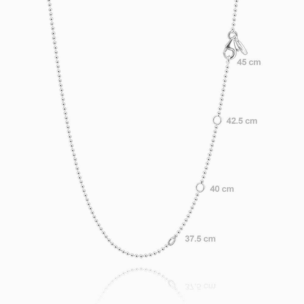 17.7in Bead Chain Basic Necklace Silver - Length Adjustable - soufeelus