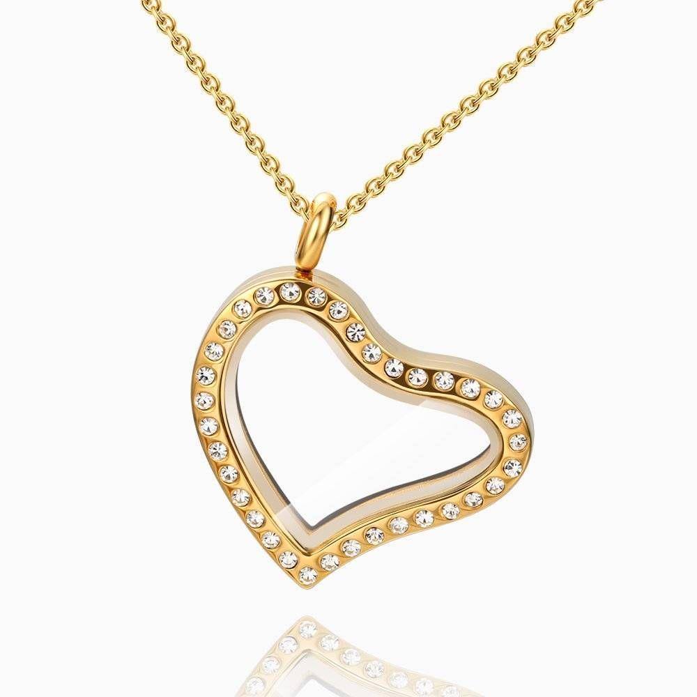 Heart with Crystal Locket Necklace - soufeelus