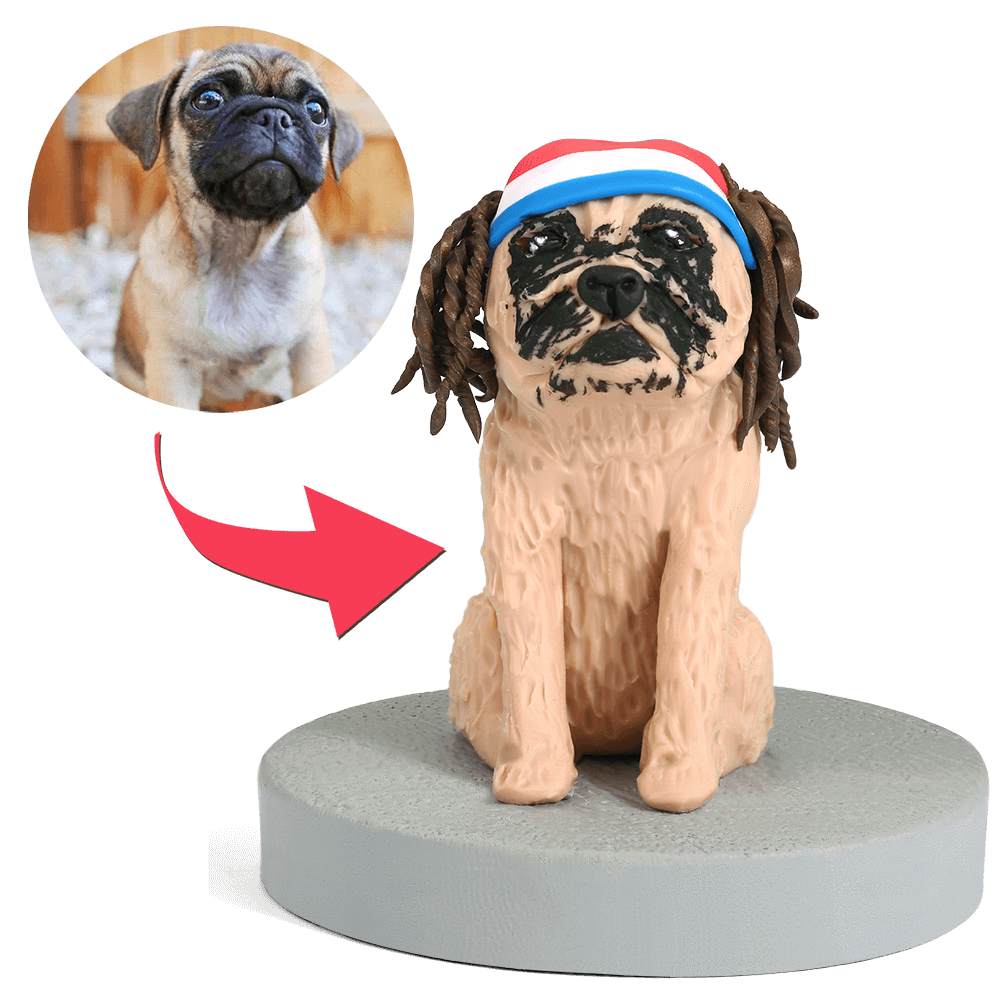 Fully Customizable 1 Pet Custom Bobblehead With Engraved Text - 