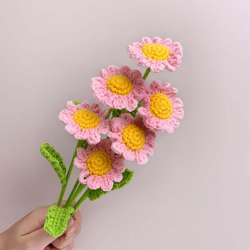 Little Daisy Crochet Flower Handmade Knitted Flower Gift for Lover - soufeelmy