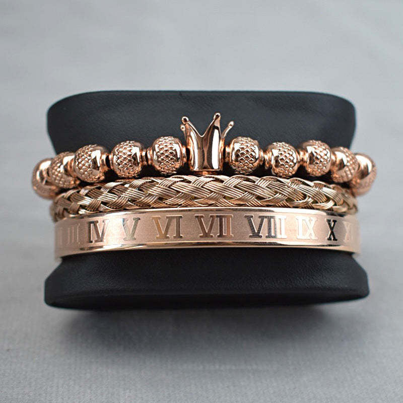 Luxury Crown Bracelet Set Classic Royal Men's Bracelet in 4 colors Perfect Gift for Men - soufeelmy