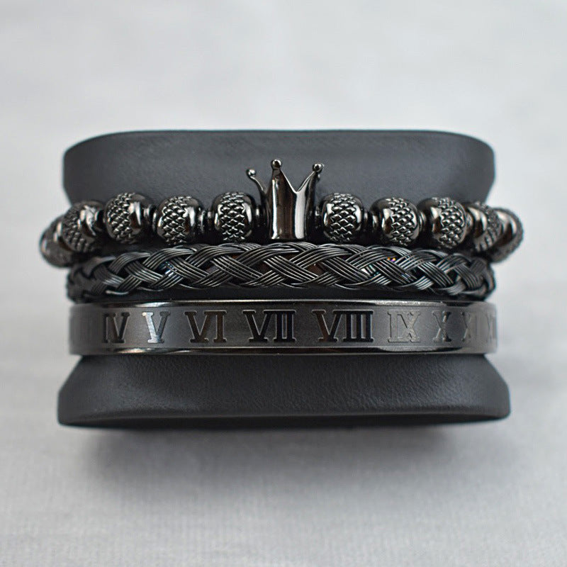 Luxury Crown Bracelet Set Classic Royal Men's Bracelet in 4 colors Perfect Gift for Men - soufeelmy