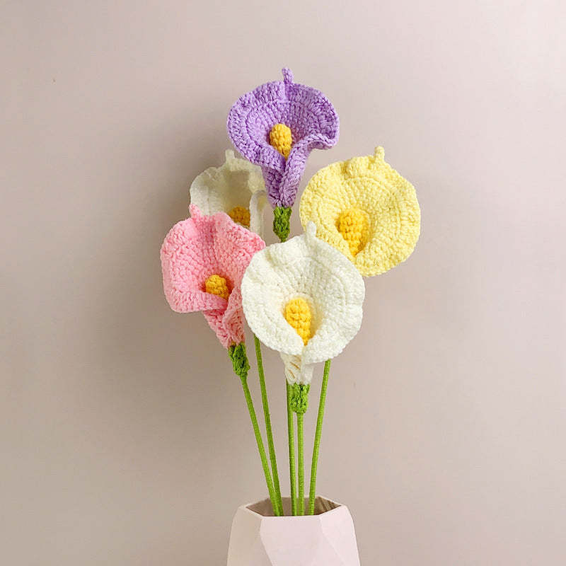 Calla Lily Crochet Flower Handmade Knitted Flower Gift for Lover - soufeelmy