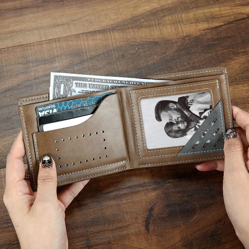 Custom Wallet Insert Card Engarved Wallet Cart with Text and Photo Photo Card for Mens Wallet - soufeelmy