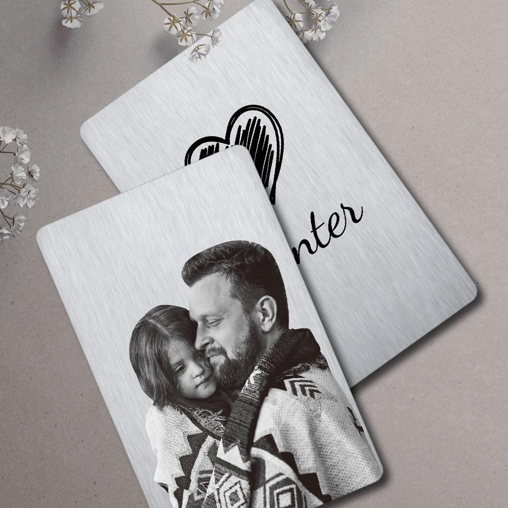 Custom Wallet Insert Card Engarved Wallet Cart with Text and Photo Photo Card for Mens Wallet - soufeelmy