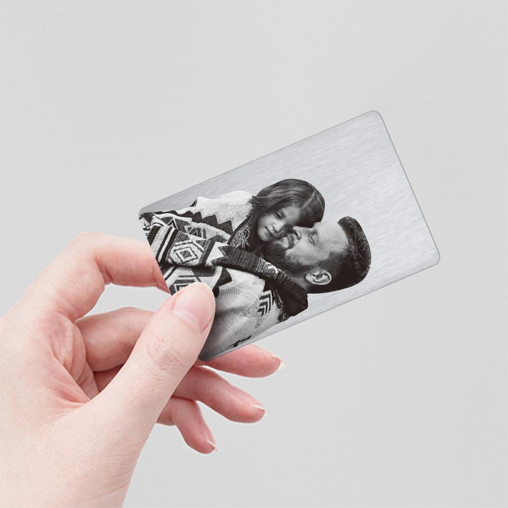 Custom Wallet Insert Card Engarved Wallet Cart with Text and Photo Photo Card for Mens Wallet - soufeelmy