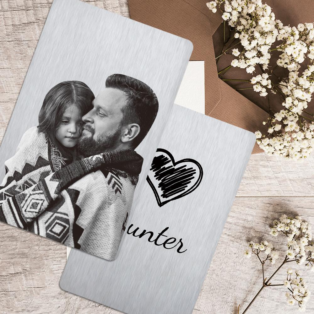 Custom Wallet Insert Card Engarved Wallet Cart with Text and Photo Photo Card for Mens Wallet - soufeelmy