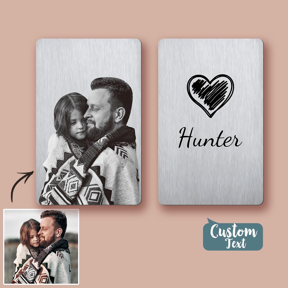 Custom Wallet Insert Card Engarved Wallet Cart with Text and Photo Photo Card for Mens Wallet - soufeelmy