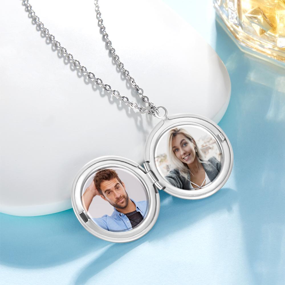 Photo Necklace With Two Pictures Silver Color Chain Gifts Ideas Gifts For Aniversary Day -