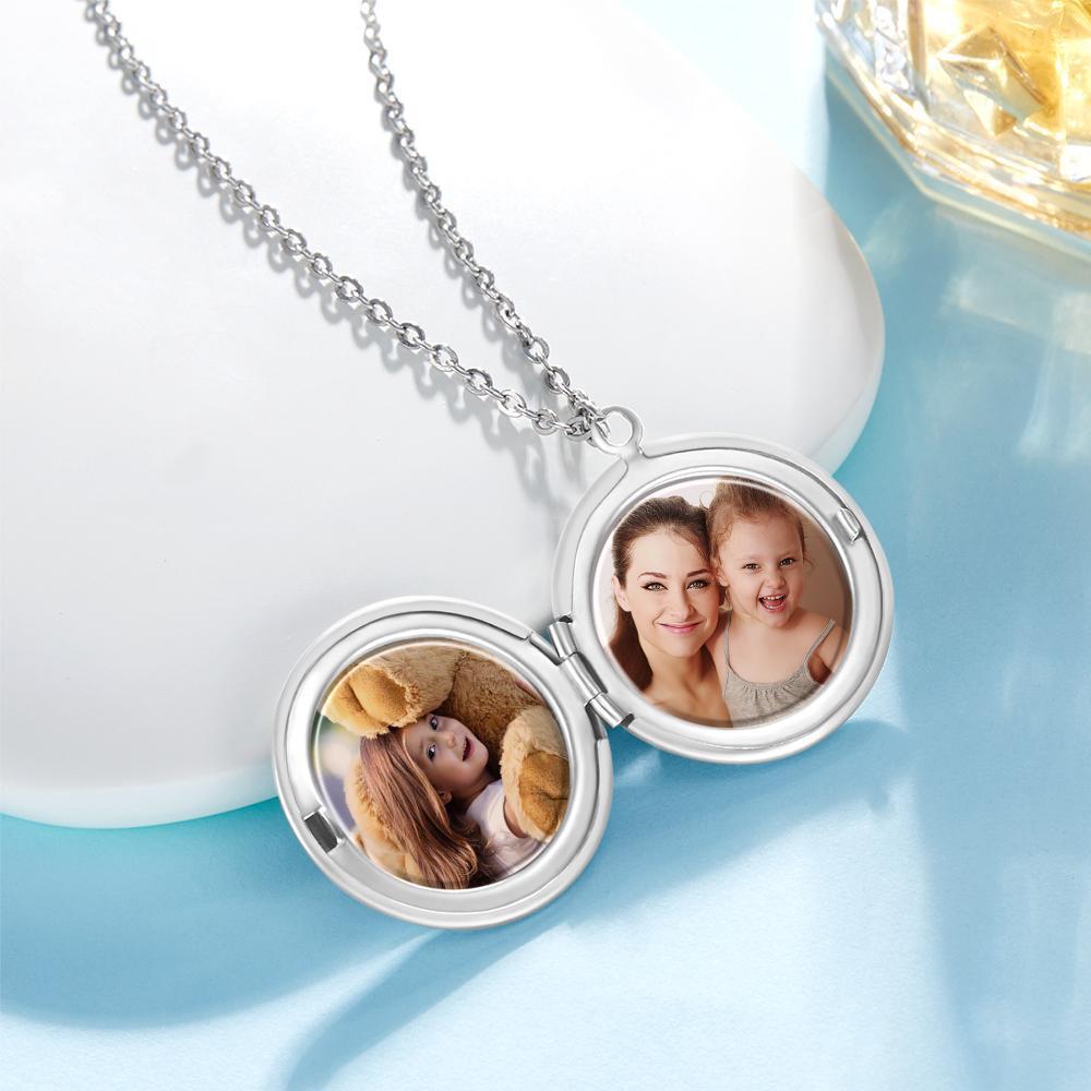 Photo Necklace With Two Pictures Silver Color Chain Gifts Ideas Gifts For Mom -