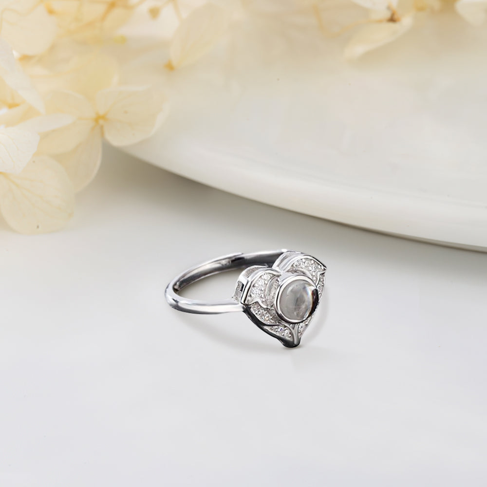 Custom I Love You in 100 Languages Projection Photo Adjustable Ring Angel Wings Heart Valentine's Day Gift for Her - soufeelmy