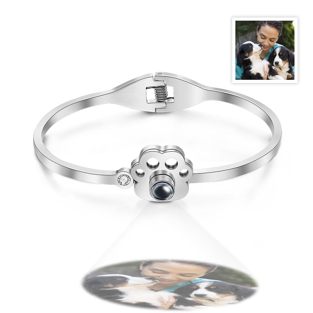 Custom Photo Projection Pet Paw Bracelet Personalized Adjustable Bracelet Gifts For Her - soufeelmy
