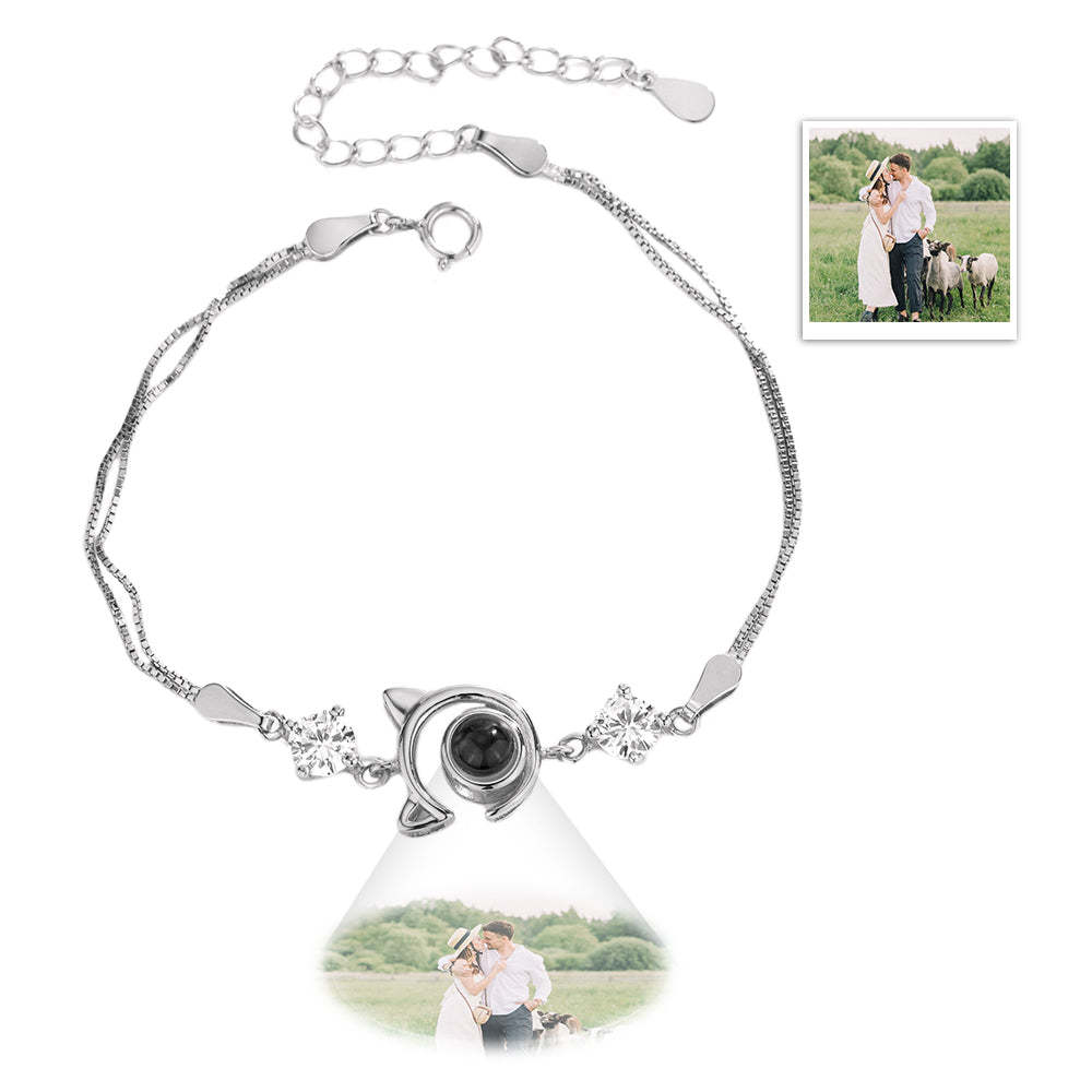 Custom Projection Bracelet Cute Kitten Photo Bracelet Gift for Her - soufeelmy