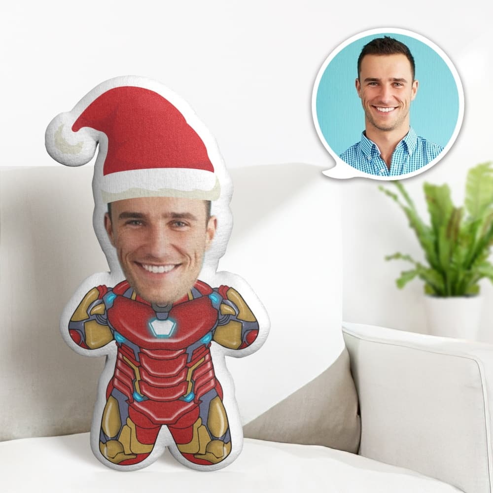 Christmas Gift Custom Iron Man Minime Throw Pillow Custom Face Pillow Personalized Marvel Minime Pillow - soufeelmy