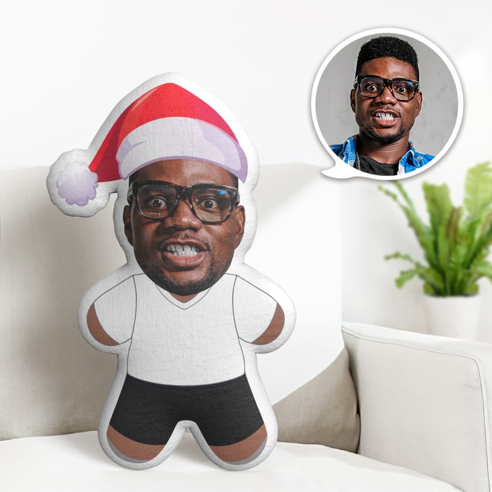 Christmas Gift Custom Face Pillow White Shirt Minime Personalized Photo Minime Pillow Gifts - soufeelmy