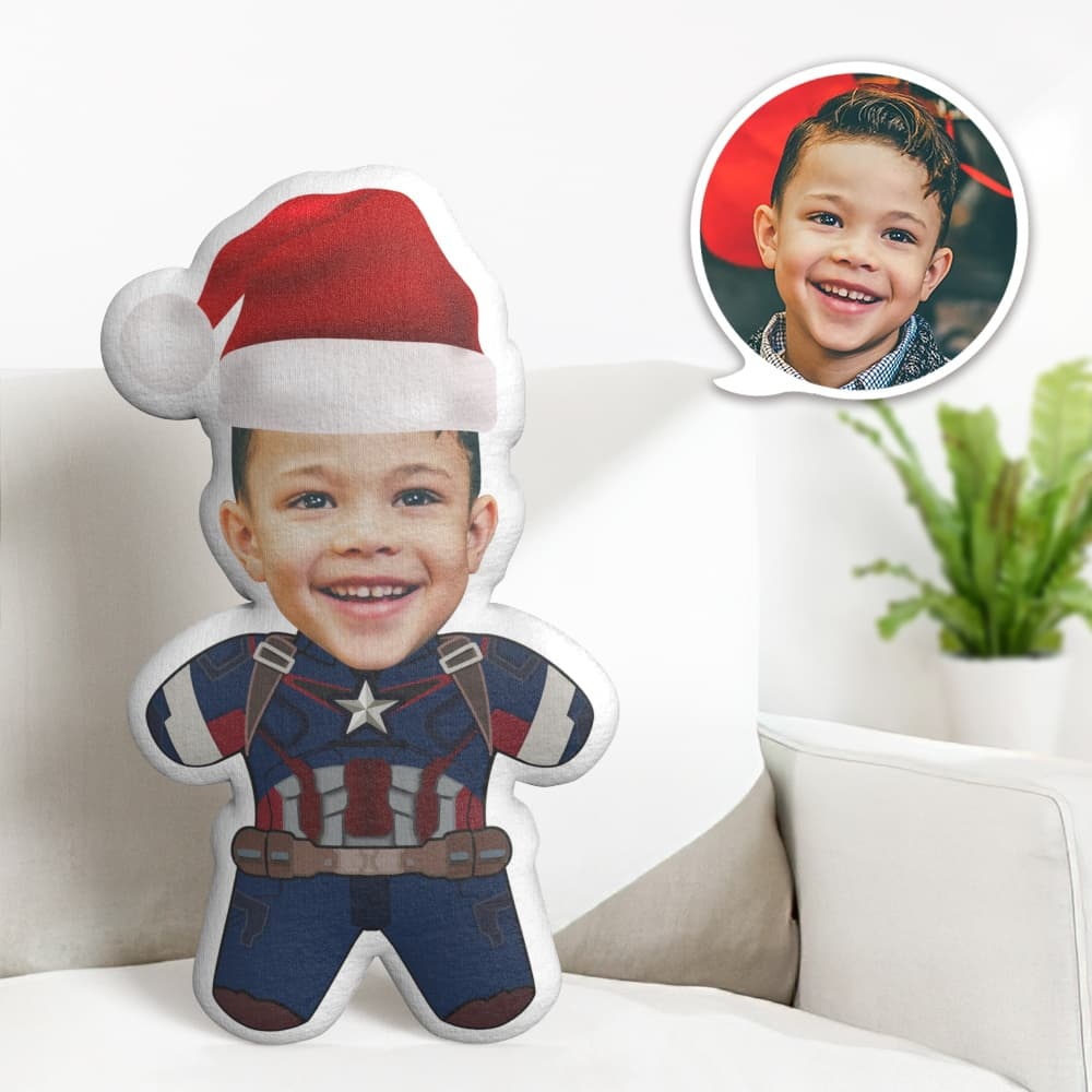 Christmas Gift Custom Captain America Minime Throw Pillow Custom Face Pillow Personalized Marvel Minime Pillow - soufeelmy