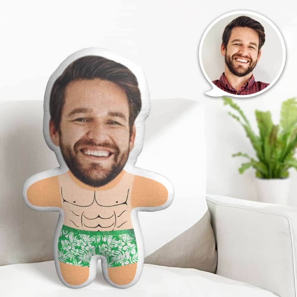 Sunburnt Man Minime Throw Pillow Custom Face Pillow Personalized Cute Minime Pillow Gifts - soufeelmy