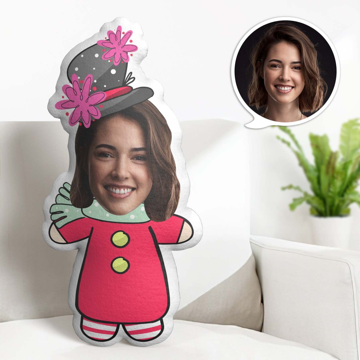 Custom Christmas Minime Throw Pillow Costume with Top Hat Minime Throw Pillow Gifts - soufeelmy