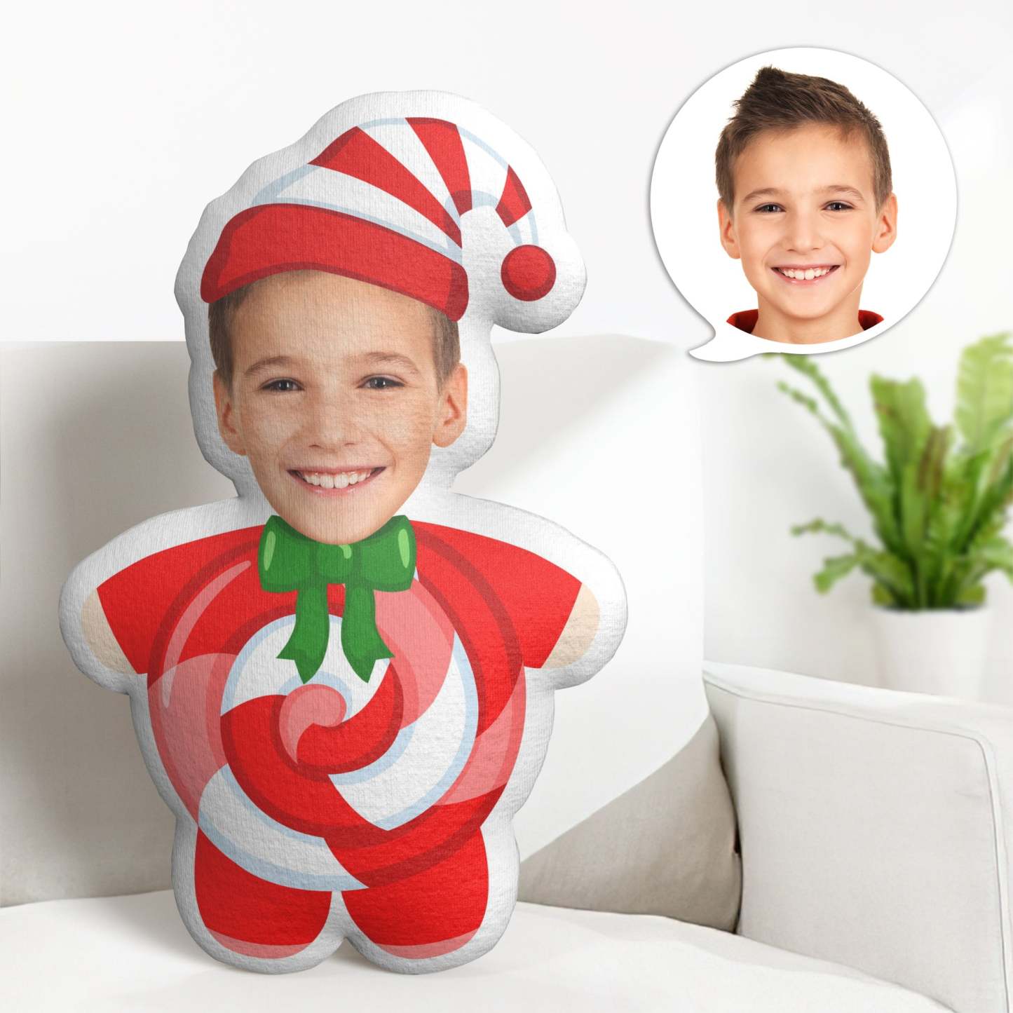 Custom Face Minime Throw Pillow Christmas Pillow Funny Lollipop Throw Pillow Gifts - soufeelmy