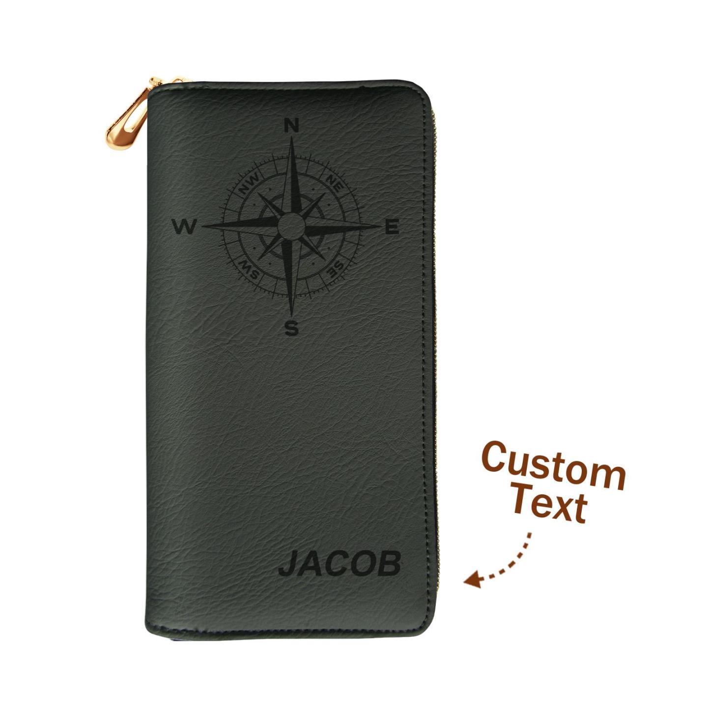 Custom Engraved Wallet Leather Passport Cover Travel Gifts for Man - soufeelmy