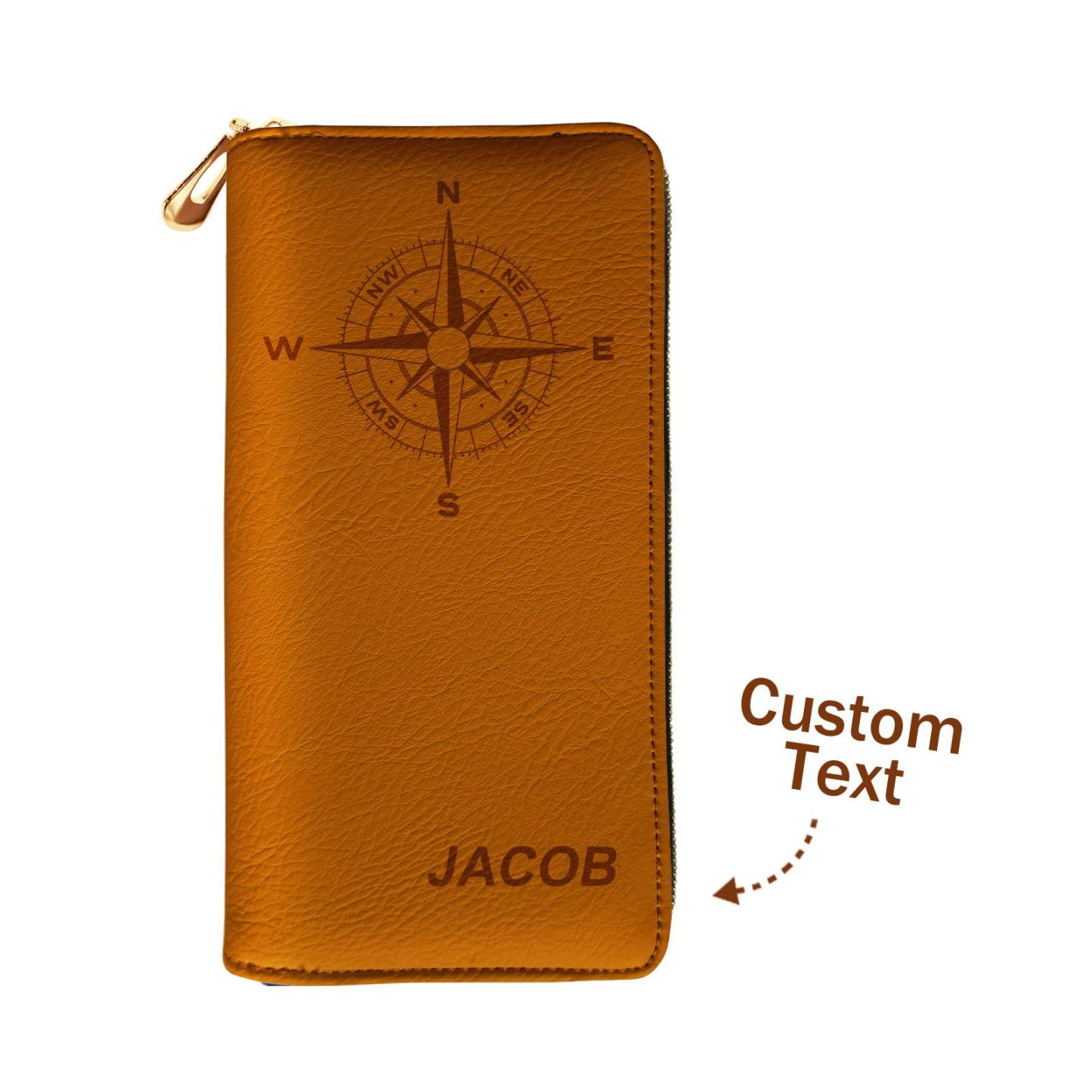 Custom Engraved Wallet Leather Passport Cover Travel Gifts for Man - soufeelmy