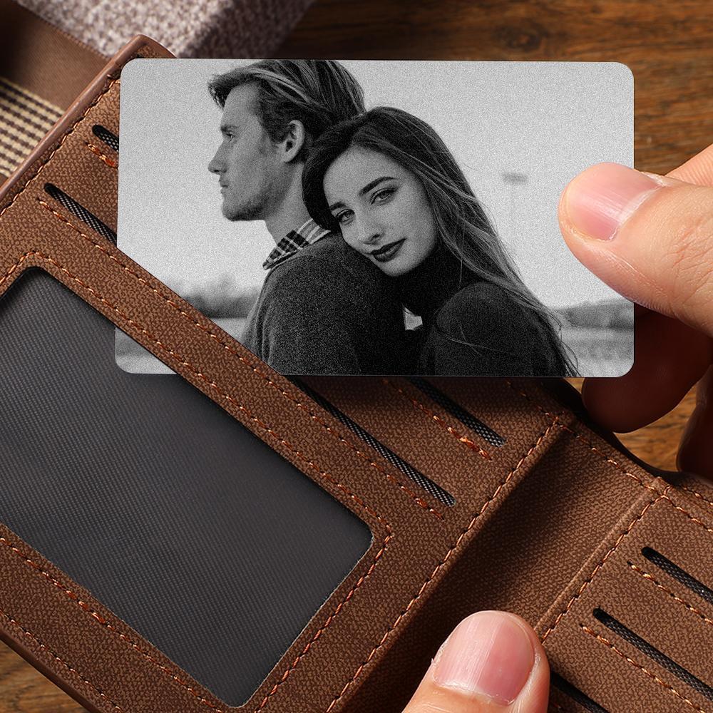 custom wallet card photo card engraved wallet card for lovers gifts - soufeelmy