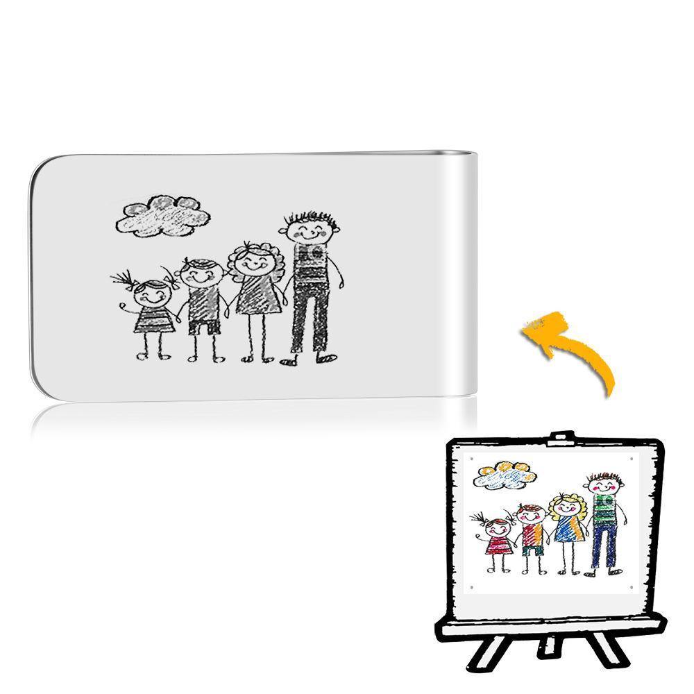 Photo Money Clip Handwriting Gift Stainless Steel - Great Kids
