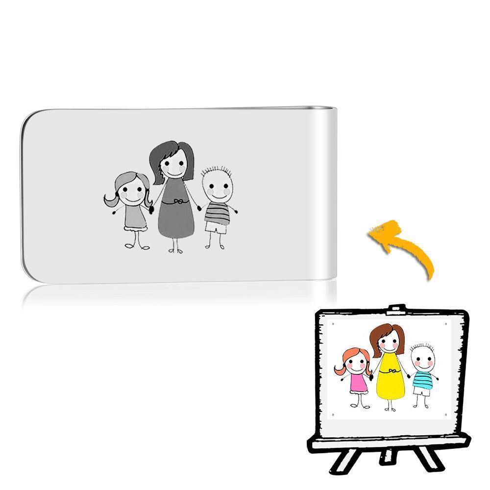 Photo Money Clip Handwriting Gift Stainless Steel - Perfect Mom