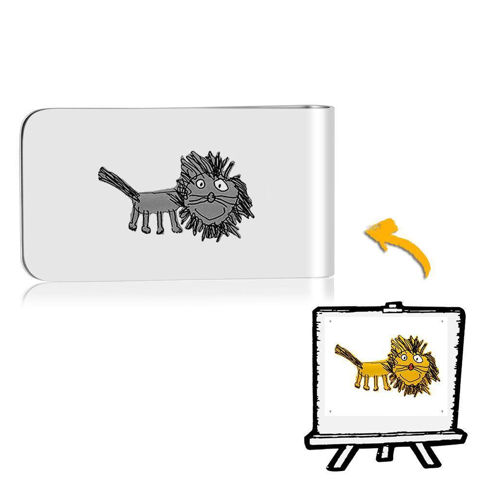 Photo Money Clip Handwriting Gift Stainless Steel - Cartoon
