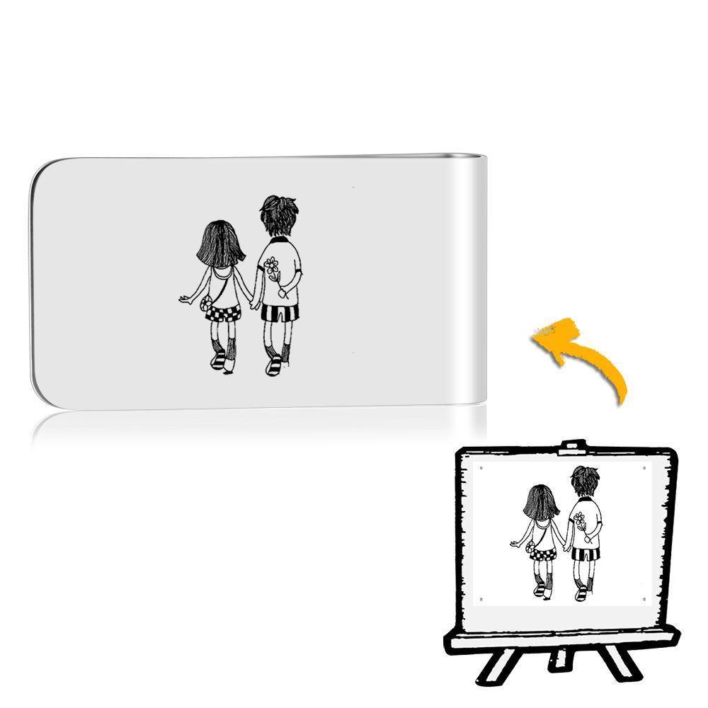 Photo Money Clip Handwriting Gift Stainless Steel - Gift for Boyfriend