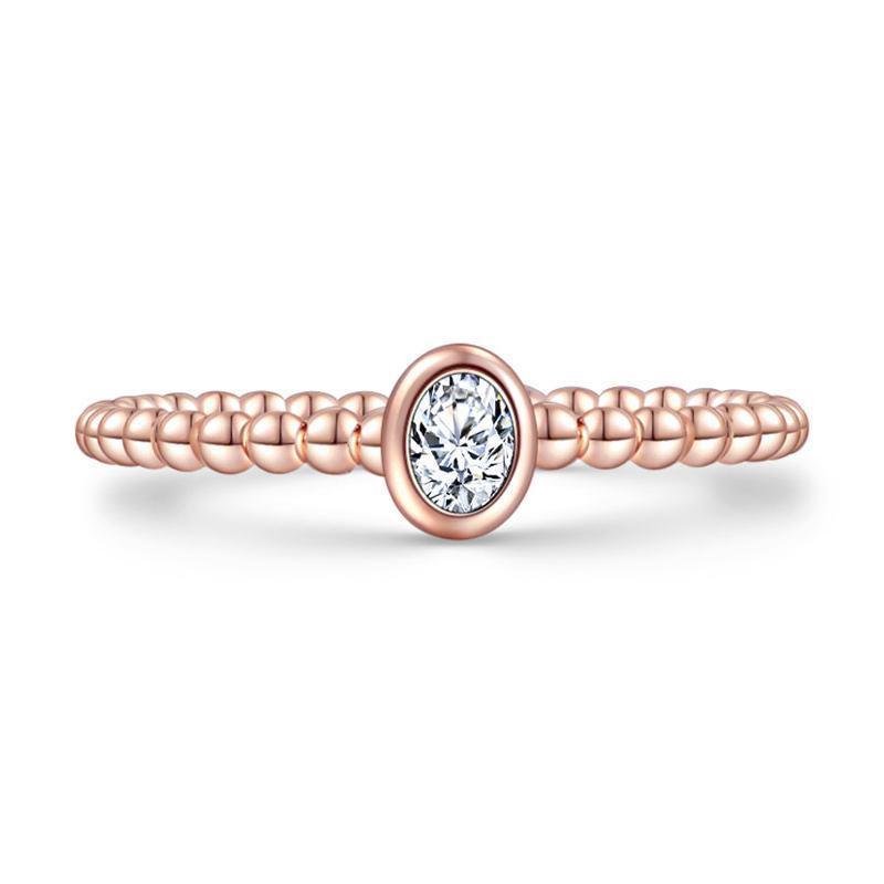Elegant Series Rose Gold The Promise Ring Charm 925 Sterling Silver - 