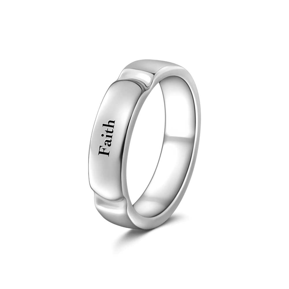 Engravable Promise Ring Male Faith Love You 925 Sterling Silver -