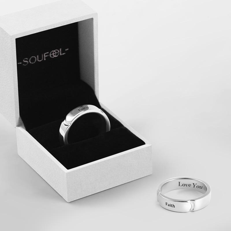 Engravable Promise Ring Male Faith Love You 925 Sterling Silver -