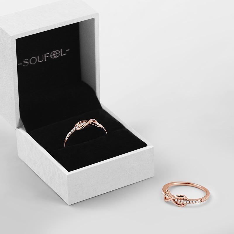 Rose Gold Promise Infinite Love Ring 925 Sterling Silver - 