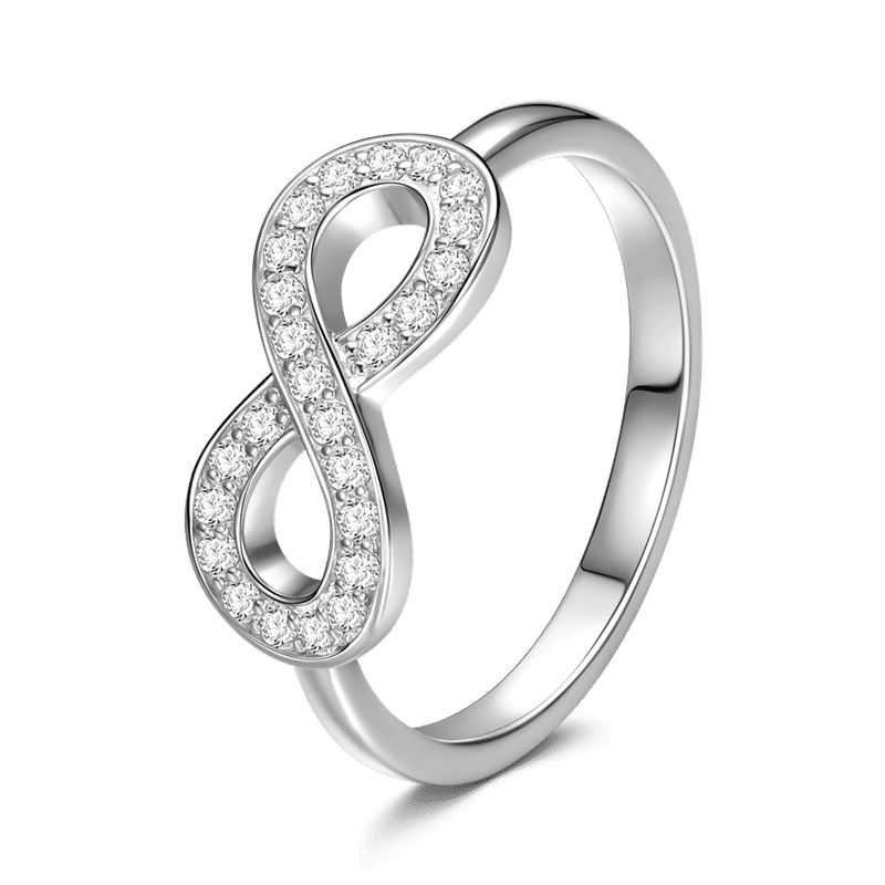 Infinity Love With Crystal Ring 925 Sterling Silver