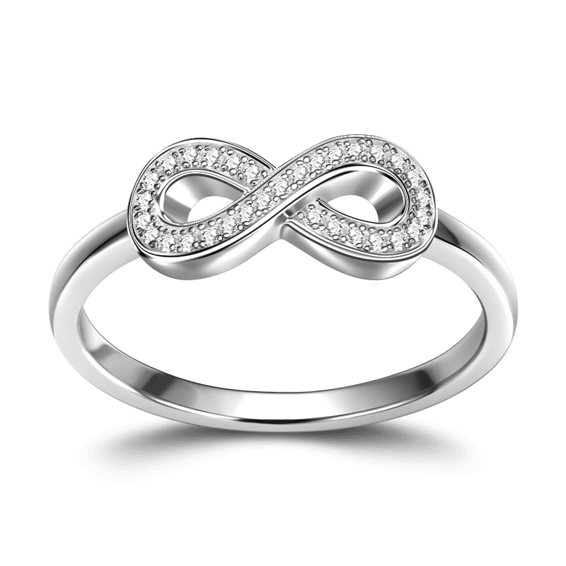 Infinity Love With Crystal Ring 925 Sterling Silver - 