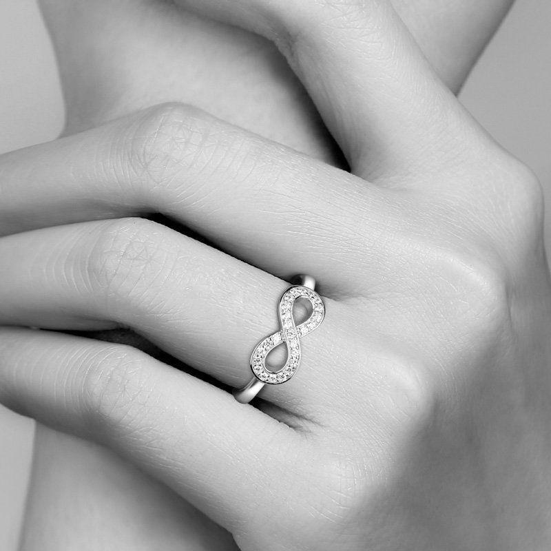 Infinity Love With Crystal Ring 925 Sterling Silver - 