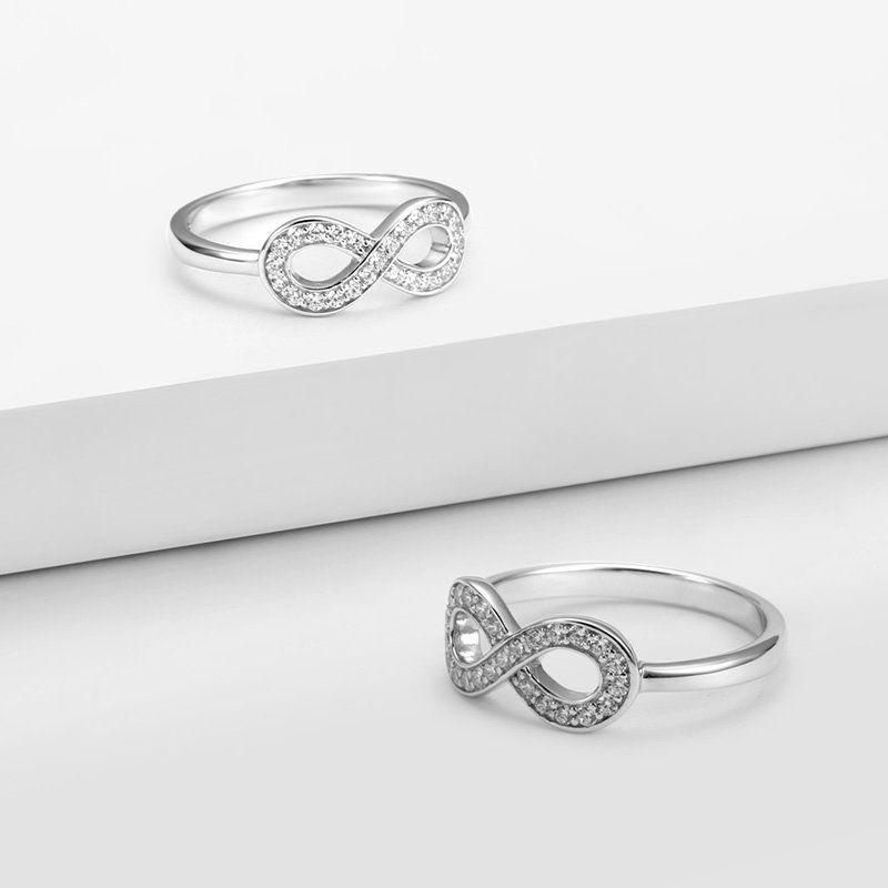 Infinity Love With Crystal Ring 925 Sterling Silver - 