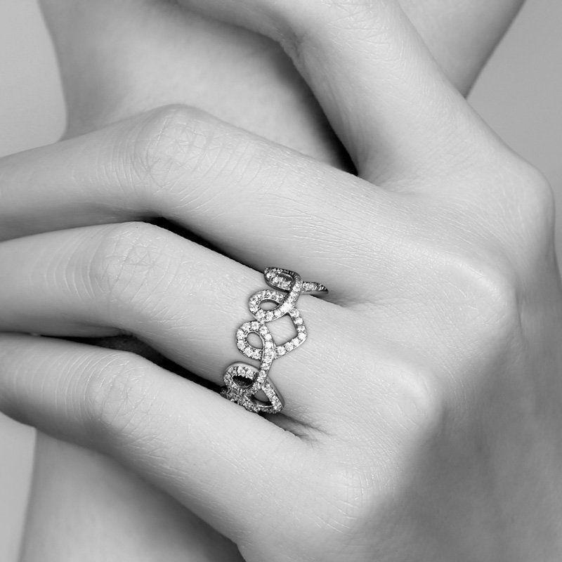 Entwined Love Ring Female 925 Sterling Silver - 