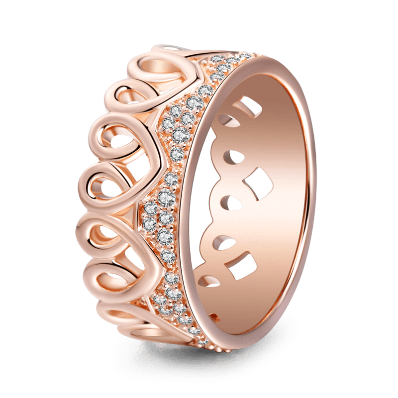 Entwined Love Ring Rose Gold Female 925 Sterling Silver - 