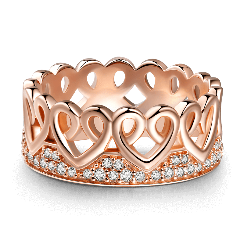 Entwined Love Ring Rose Gold Female 925 Sterling Silver - 