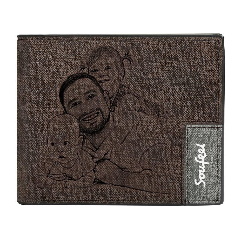 Mens Wallet, Personalized Wallet, Photo Wallet with Engraving Gifts for Employees