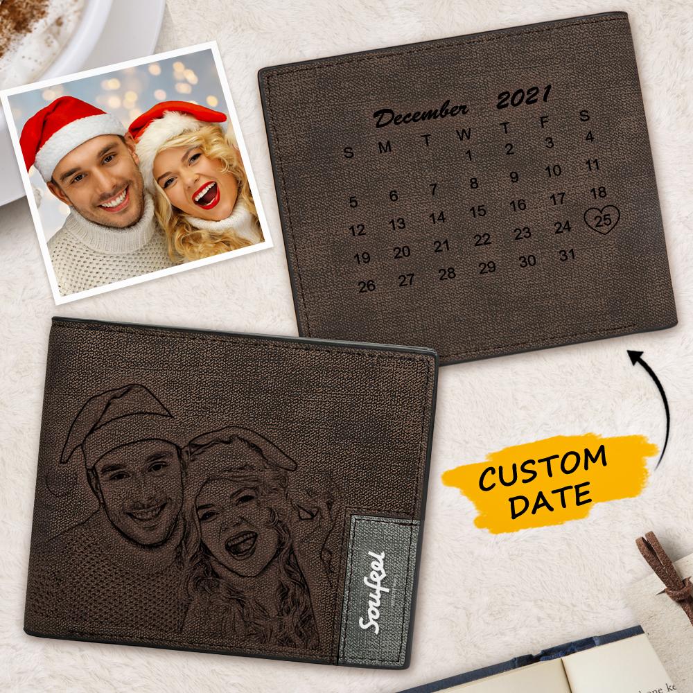 Christmas Wallets - Custom Photo Wallets Engraved Calendar Wallets For Family - 