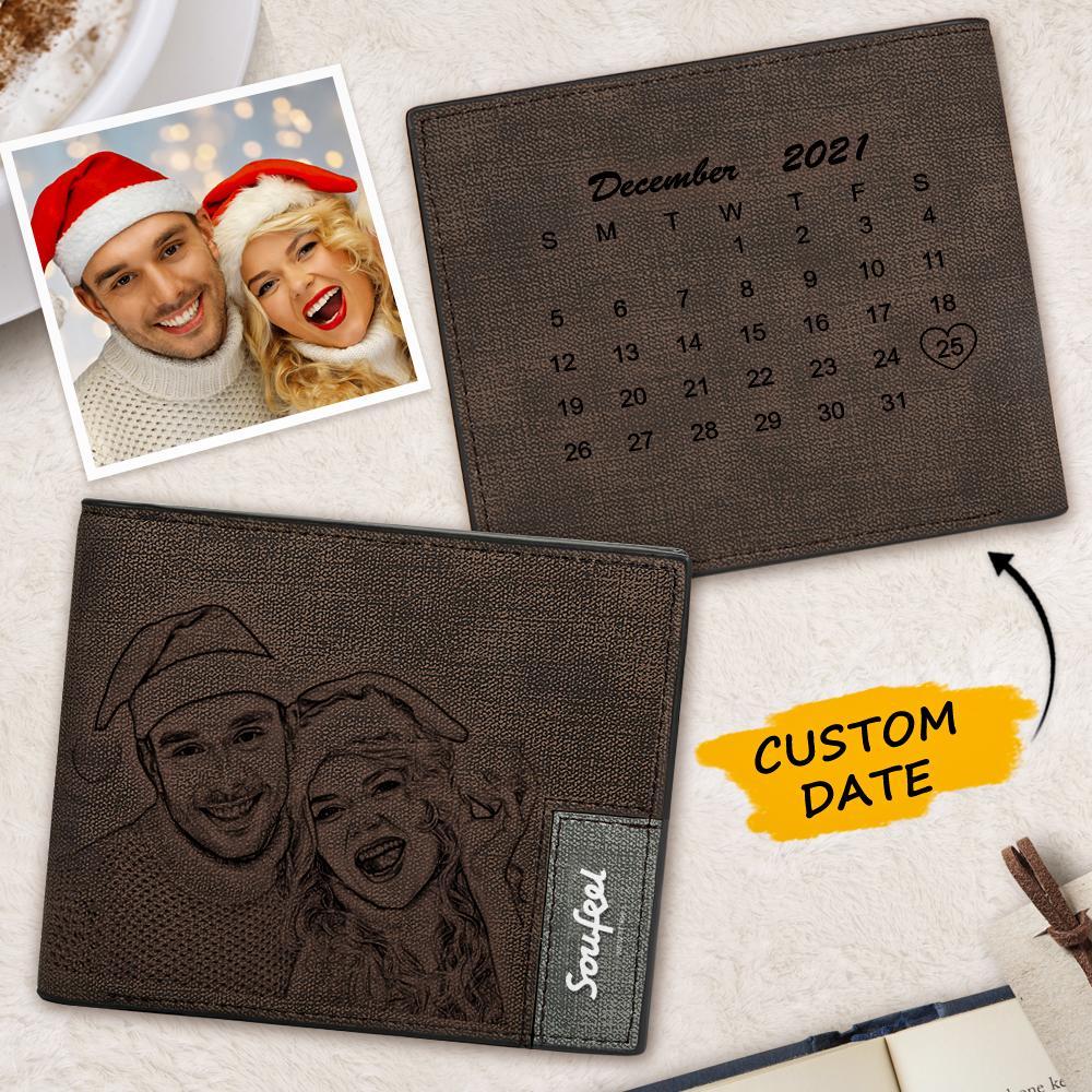 Christmas Wallets - Custom Photo Wallets Engraved Calendar Wallets For Family -
